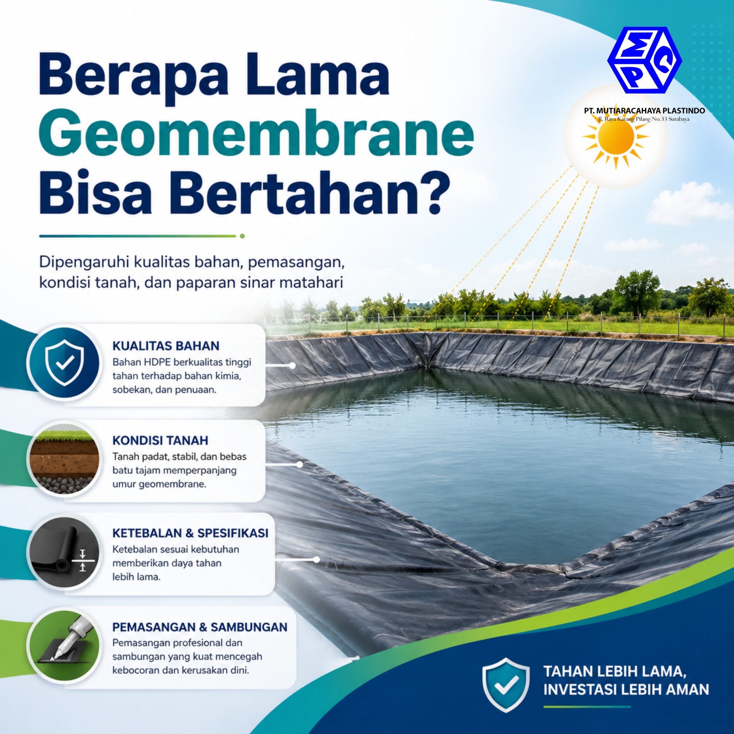 Berapa lama geomembrane bisa bertahan