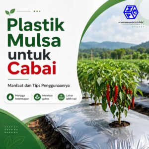pemasangan plastik mulsa untuk cabai